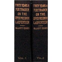 Coues, Elliott, Forty Years a Fur Trader on the Upper Missouri; volumes, fine cond, 1st ed.