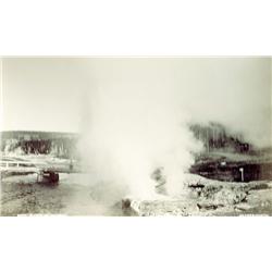 Haynes, F. J. (1853-1921), ORIGINAL hand-colored photograph, Riverside Geyser,