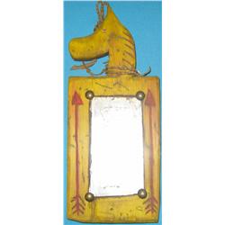 Primitive hand-made Sioux Indian style horse mirror  and 4 rare Northwest fishing arrows.
