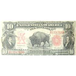 Ten Dollar BISON NOTE 1901 series with Lewis and Clark portraits.