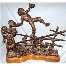 Schildt, Gary, bronze, Show Off, #17/25, 1979 (Tom Sawyer, showing off to Becky Thatcher).