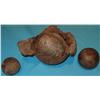 Image 1 : Cannon balls, 3 sizes from Ft. Keogh, M.T. plus 1 large that is fragmented from being fired.