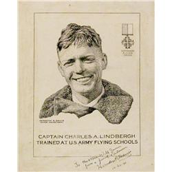 Davis, Herndon, Captain Charles A. Lindbergh, pen and ink 8 ½” x 6”,