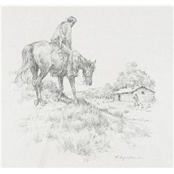 Bjorklund, Lawrence, (1911-1978), The Truth was Lost, pencil illustration.