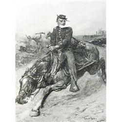 Gaul, Gilbert engraving, The Dispatch Bearer, Century Co, 1887, 9-1/2”x 7-1/4”, fine cond.