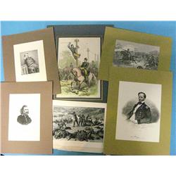 6 Custer related engravings, 1890’s: