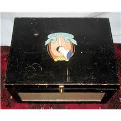 Garryowen hand painted box with hand painted insignia of the Seventh Cavalry.