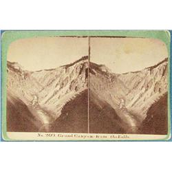 Stereo card, Calfee, H. P. (1847-1912), Grand Canyon from the Falls, Bozeman, M.T., 1870’s ca.