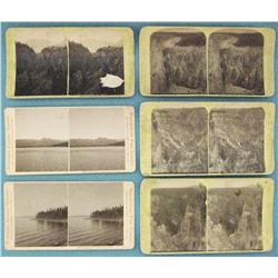 Group of 6 F. J. Haynes stereo cards, Yellowstone Park, one image damaged, 1880’s: