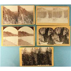 Group of 5 stereo cards Montana View Co. Rare images of Montana, 1880’s ca.