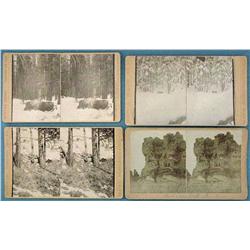 Group of 3 Stereo cards: Herbert W. Lord, hunting scenes in the Rocky Mountains,