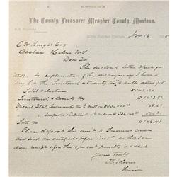 Folsom, D.E. one page A.L.S. dated 1885, head member of the Folsom-Cook Expedition in 1869,