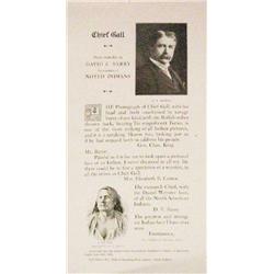 Barry, D. F. broadside regarding Chief Gall who fought in