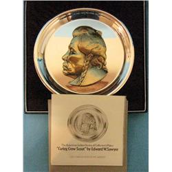 Sawyer, Edward, collector plate of Curley, Crow Scout,