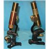 Image 1 : 2 brass microscopes, 8” high, late 19th century.