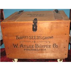 BURPEE seed box, wooden, 11” h x 18” l.