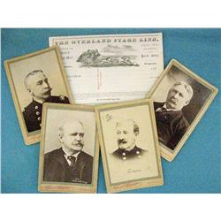 4 cabinet cards stamped Alfred Campbell, Rear Adm. Dewey,