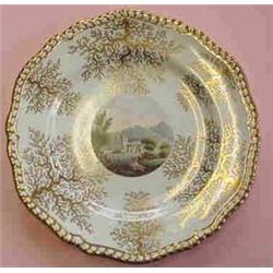 A PAIR OF SPODE Porcelain Round Scallop Sh...