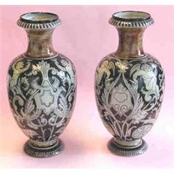 A PAIR OF MARTIN BROTHERS Stoneware Round ...