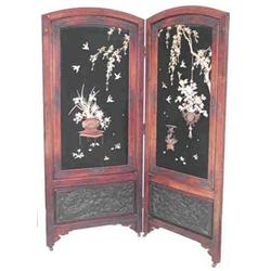 AN ORIENTAL LARGE 2 FOLD DRESSING SCREEN h...