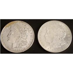 (2) 1921 Hi-Grade Morgan Silver Dollars -Some Toning