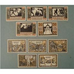 2 Sets of Old German Papper Money 50 PFennig 1921 UNC