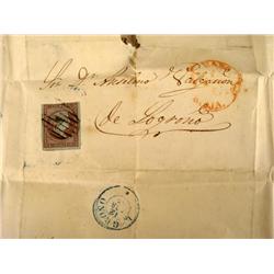 4 Cuartos 1855 Stamp on Hand-Written Invoice Spain