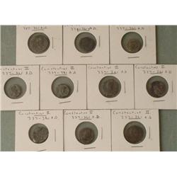10 Different Ancient Roman 4th Century A.D. Coins