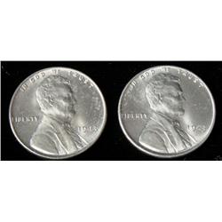 2 1943 UNC Lincoln Steel Cents