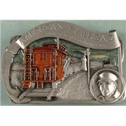 American Railroad Ltd Ed 2 Sided Belt Buckle