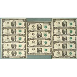 14 Consec 2003-A Crisp UNC $2 Bill Notes G Mint Chicago