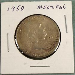 1950 High Grade Franklin Silver Half Dollar FBL