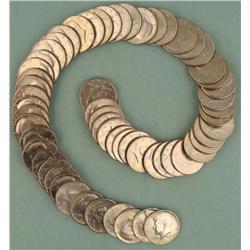 62 Diff Date Kennedy Halves 1964-2003-D, 3 Silver