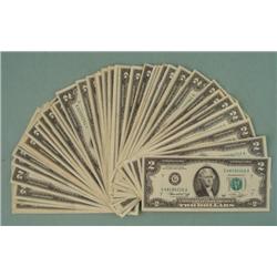 50) 1976 $2 Bill Notes "G" Mint Chicago XF-UNC