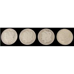 4 Dif Date Morgan Silver Dollars 1891, 1900-O, 01-O, 02