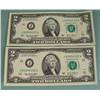 Image 1 : 2 Consec # CU 2003 A $2 Bills Notes J Mint Kansas City