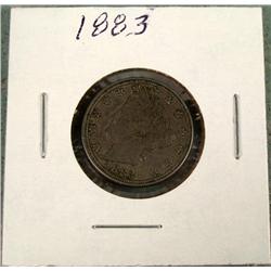 Very High Grade 1883 V Nickel -Small Die Crack