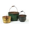 Image 1 : TWO PAINTED BASKETS AND ONE PAINTED BUCKET.