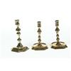 Image 1 : THREE BRASS CANDLESTICKS.