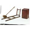 Image 1 : BOX, MIRROR, HEARTH BROOM AND CHEESE STRETCHER.