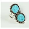 Image 2 : TWO TURQUOISE RINGS AND PAIR OF EARRINGS.