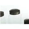 Image 7 : FOUR BLOWN GLASS STORAGE JARS WITH TIN LIDS