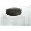 Image 9 : FOUR BLOWN GLASS STORAGE JARS WITH TIN LIDS
