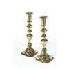 Image 2 : FOUR BRASS CANDLESTICKS.