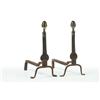 Image 1 : PAIR OF WROUGHT IRON KNIFE BLADE ANDIRONS.