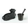 Image 1 : CAST IRON MOLD AND MORTAR AND PESTLE.