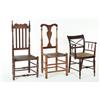 Image 1 : TWO SIDE CHAIRS AND AN ARMCHAIR.