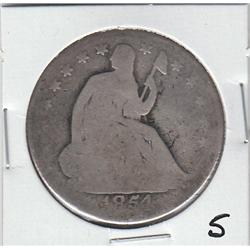1854 SEATED HALF DOLLAR