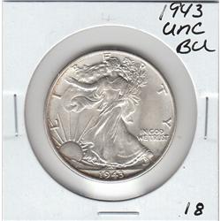 1943 WALKING LIBERTY HALF UNC BU