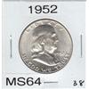 Image 1 : 1952 SILVER FRANKLIN HALF UNCIRCULATED MS 64